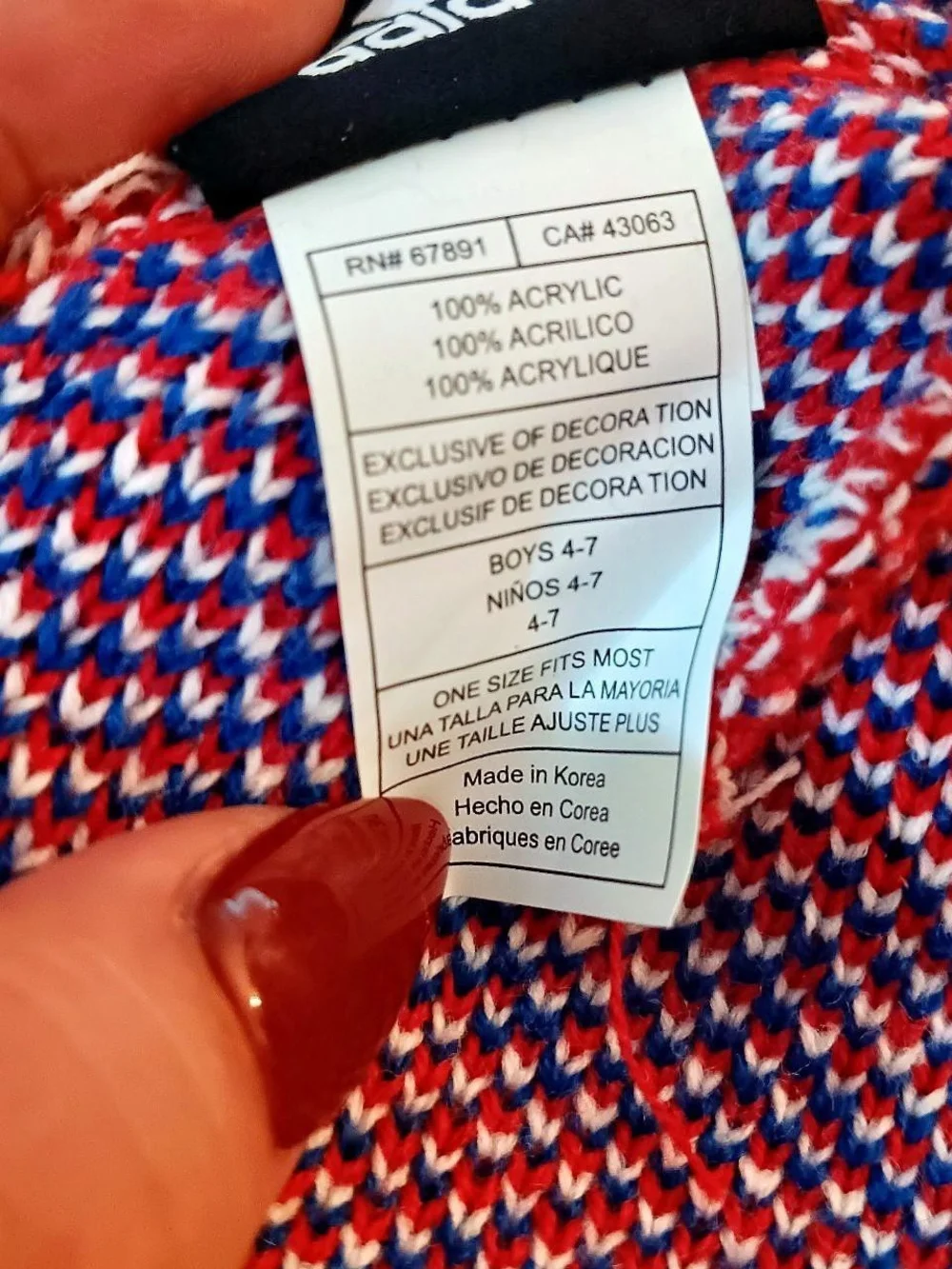 NBA  Kids Red Earflap Pom-Pom Beanie with Blue & White Accents